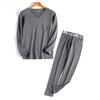 Roupa interior térmica sem costura terno masculino lixando roupas de veludo de outono calças de outono slim-fit elástico terno base masculina
