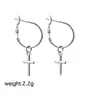 Joyería de Moda Transfronteriza Europea y Americana Creativa Colgante de Cruz de Cinco Puntas Pendientes de Aro Grandes Pendientes Geométricos Simples