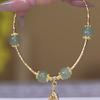 Pulsera Hoja de Jade Hetian de Imitación Natural Yiye Zhiqiu Femenina Ins Nicho 2023 Nueva Joyería Artística Vintage