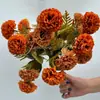 18 claveles cabeza ramo artificial falso flores artificiales de plástico adornos de sala de estar de alto nivel productos florales de boda