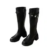 Textura de cuero suave, elegante, cremallera lateral, gama alta otoño, botas de montar, adelgazante, botas altas, de mujer, hebilla, estilo coreano, nuevo 2026, tacón grueso