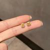 Exquisitos Pendientes Cuadrados Geométricos Dulces para Mujer, Nuevo Estilo Popular, Pendientes Pequeños Mini Cubo de Azúcar, Pendientes de Alta Gama