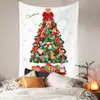 Venda Quente na Amazon Tapeçaria de Árvore de Natal Pinheiro Pano Decorativo de Parede Comércio Exterior Pequeno Fresco Tecido de Fundo para Festas Pano Simples para Pendurar
