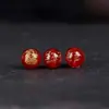 Cuentas Redondas del Dios de la Riqueza de Cinco Vías Ágata Roja Estampado en Caliente Grabado Joyería DIY Cuentas de Buda Semiacabadas Pulsera Accesorios de Puesto Callejero Amarillo y Verde