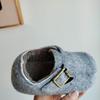 Versión coreana de zapatos Birkenth con forro polar de lana gruesa para niñas, invierno 2024, nuevos zapatos de algodón cálidos de caña baja para niños