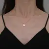 Colar quadrado imitação de concha feminino Corrente para clavícula Joker 2022 novo simples alto senso luxo leve nicho design atacado