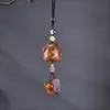 Madeira de nogueira criativa incrustada com pingentes de cachorro em formato de lingote esculpido, um pingente de chaveiro, um acessório de bolsa, um artesanato em madeira, fofo e divertido