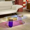 Venta Caliente Transfronteriza Procesamiento Personalizado Acrílico Transparente, Soporte Biselado de Acrílico Mesa de Café Colorida