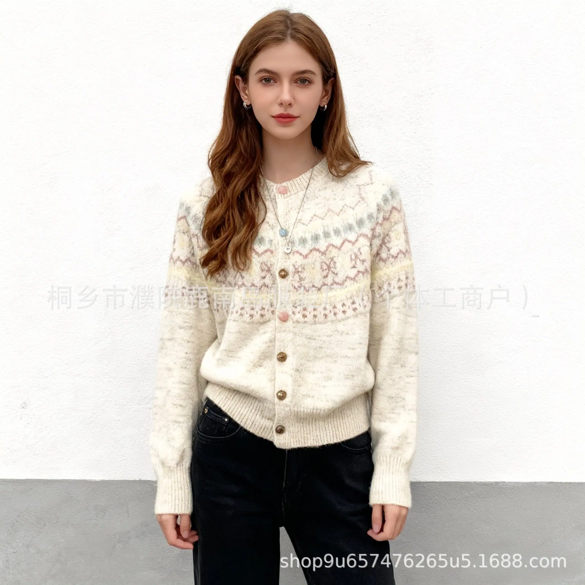 小爱心彩扣开衫 (7)