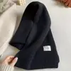 Bufanda Invierno Burdeos Ancora Lana Nueva Tejida Color Sólido Mujer Estilo Coreano Engrosada Roja Cálida y Versátil