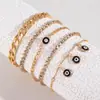 Joyería Transfronteriza, Colgante de Ojo de Moda y Personalizado, Pulsera Multicapa, Pulsera Sencilla de Cadena de Diamantes, Conjunto de Cinco Piezas