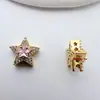 Chapado en Cobre Color 18K Conservación Micro Circonita Estrella de Cinco Puntas Collar de Cuentas de Múltiples Pasadas Accesorios de Joyería DIY Material de Cuentas de Cristal