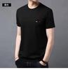 T-shirt de seda de gelo homens de secagem rápida de manga curta T-shirt verão alto elástico gelo respirável moda top cross-border fábrica atacado