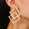 Pendientes geométricos plisados con brillo europeo y americano para mujer, ligeros, de lujo, de alta gama, con personalidad exagerada, joyería transfronteriza al por mayor
