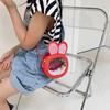 Bolso pequeño y divertido para niños, bolso de mujer nuevo para niños, bolso de hombro transparente con orejas de conejo, monedero de hombro de dibujos animados de moda
