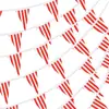 Bandeirinha Listrada Vermelha e Branca da Amazon Cross-Border para Festa de Aniversário Decoração de Circo e Carnaval Suprimentos 10,2m Lados