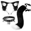 Cosplay Tiara de Orelhas de Gato Cauda de Gato Joias Feito à Mão Fofa Menina Gato Orelha de Animal Acessórios de Cabelo Conjunto de Acessórios de Cauda de Animal