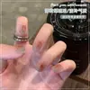Manicure Europeia e Americana Transfronteiriça Mais Vendida Francesa Unhas Postiças de Alta Qualidade Adesivos Unhas Gato Olho Estilo Ins Unhas Usáveis