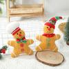 Colgante de muñeca con escena navideña, arreglo festivo de dibujos animados, accesorios creativos, decoración de ventanas, pequeños adornos con borde cruzado