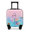 Nueva Maleta de Carrito de Dibujos Animados para Niños y Niñas, Maleta de Equipaje Registrado Gratis, Maleta de Cabina de 18 pulgadas