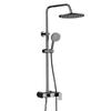 Set de ducha de aluminio espacial gris plomo, grifo de baño con elevación completa multifunción, boquilla de refuerzo de ducha