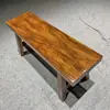 Mesa de Té Estilo Chino, Taburete Doméstico de Roble, Palosanto y Nogal, Banco Grande, Banco Largo de Madera Maciza, Banco Largo de Madera Natural
