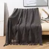 Manta tejida, manta de sofá, manta fina con borlas, manta para aire acondicionado de oficina, manta para ventana de mirador, manta para siesta de verano, manta pequeña