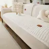Venta Caliente Transfronteriza Otoño e Invierno Espesado Leche Polar Cojín para Sofá Simple Color Sólido Antideslizante Cojín para Asiento Anti-arañazos de Gato Cojín para Sofá
