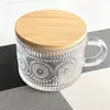 En Stock Estilo INS Vaso de Vidrio Repujado Retro Puntos de Girasol Taza de Leche Taza para Té con Leche Bebida Fría Vaso para Jugo Taza de Café