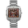 Relógio de Pulso Masculino Cruz Quadrada Pulseira de Aço Inoxidável Personalidade Moda Tendência Relógio de Quartzo Masculino Atacado