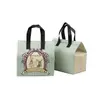 Bolsa Térmica Morada para Llevar para Pasteles, Postres, Té de Leche y Comida; Bolsa Desechable de Tela No Tejida con Empaque de Papel de Aluminio Espeso