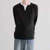 Suéter de Cuello V de Capa Base Calentadora Directo de Fábrica Tacto de Alta Gama Invierno para Hombre Estilo Coreano Holgado Informal Jersey de Punto