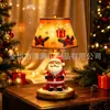 Nueva Lámpara de Mesa Navideña Brillante de Papá Noel y Reno Artesanía de Resina Adorno Decorativo Creativo para el Hogar