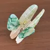 Pinza para el Cabello de Hongo Versátil y Elegante de Material Acetato con un Toque de Lujo, Pinza de Garra Incrustada con Diamantes para Peinados Semirecogidos, Pinza de Tiburón para la Parte Posterior de la Cabeza