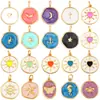 M18 L26 K07 Accesorios para joyería DIY colgante de cobre puro colgante pequeño luna triángulo corazón de melocotón redondo marca