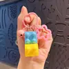 Bloques de Construcción Redondos de Dibujos Animados Creativos Colgante Descompresor Llavero Colgante para Mochila Escolar Infantil Llavero de Coche Regalo Venta al por Mayor
