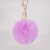 Llavero con colgante de bola de pelo de conejo Rex de imitación de 8 cm, venta al por mayor de fábrica, para bolso de piel de mujer, accesorios para coche