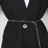 Joia Cruzada Europeia e Americana, Corrente Fina de Metal da Moda e Personalizada para o Corpo para Mulheres, Corrente de Cintura Simples Versátil de Zircônia de Cristal de Imitação