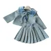 Conjunto de Chaqueta y Falda Estilo Francés para Niña 2026, Temporada de Primavera y Otoño, Conjunto de Dos Piezas con Falda Plisada Estilo Chanel para Bebé
