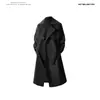 Nuevo Abrigo de Otoño 2026 para Hombre de Color Sólido Holgado de Doble Botonadura de Longitud Media Chaqueta Cortavientos Casual de Moda Juvenil
