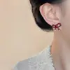 Pendientes de Aro de Aceite Rojo Ankola para Mujer Franceses Simples Versátiles Elegantes Moda Pendientes Vintage Distintivos