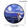 Parche Bordado Tianyino de Venta Caliente Transfronteriza Noche Estrellada de Van Gogh, Parche Bordado de Ola de Mar y Planeta, Accesorios para Ropa