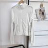 Ropa con protección solar de nuevo estilo para el verano de 2024 para mujer, fina, ajustada, con cuello, anti-UV, seda helada, transpirable, ajustada, para yoga, ropa con protección solar