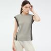 Top Patchwork Miyake con Diseño Único 2026 Nuevo para Mujer Cuello Redondo Plisado Holgado Camiseta para Uso Casual de Verano