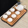 Juego de Té de Porcelana Blanca Kung Fu de Placa de Burbujas Secas Simple para el Hogar Taza con Tapa Juego Completo Plato Plato de Almacenamiento de Agua Taza de Té Mesa de Té Pequeña Mini