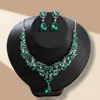Conjunto Europeu e Americano Transfronteiriço Amazon de Colar e Brincos de Strass para Noivas, Acessórios Luxuosos e Modernos para Festas e Banquetes Femininas