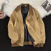 Chaqueta de trabajo bordada retro estilo japonés para hombres y mujeres, corte holgado, adecuada para parejas, con cuello de solapa, adecuada para otoño e invierno, prenda exterior de primavera con múltiples bolsillos