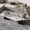 Mesa de Centro Laje de Rocha Criativa com Formato Irregular Luxo Leve Moderno Minimalista Influenciador Sala de Estar Apartamento Pequeno Italiano Casa
