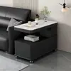 Nova mesa de centro móvel para espaços pequenos, armário lateral para sala de estar, armário de sofá, armário lateral inteligente de luxo leve, mesa lateral minimalista moderna
