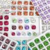 Explosiones rojas netas multicorte K9 grasa Taladro cuadrado Super Flash tridimensional con fondo puntiagudo Taladro de uñas de forma especial Luz Joyería de uñas de lujo al por mayor